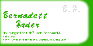 bernadett hader business card